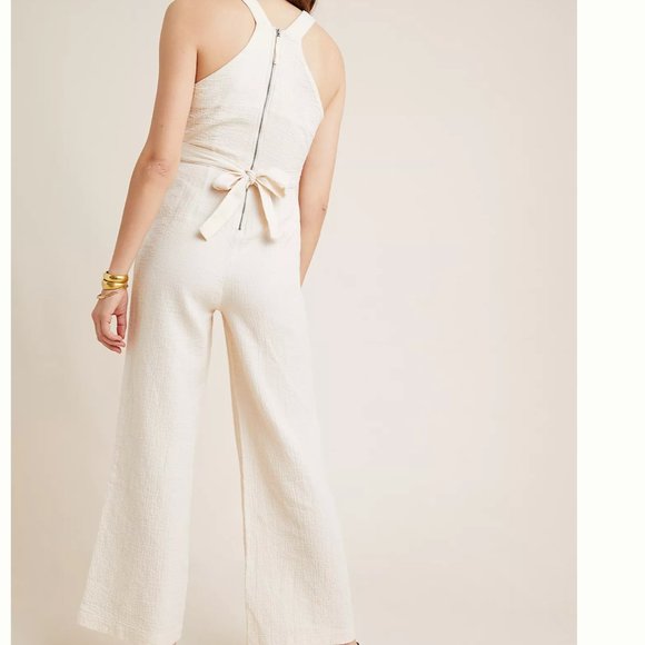 NWT anthropologie demi textured jumpsuit + pockets - Picture 2 of 5